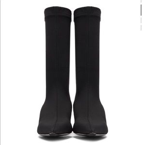 Balenciaga Black Kitten Heel Sock Boots 